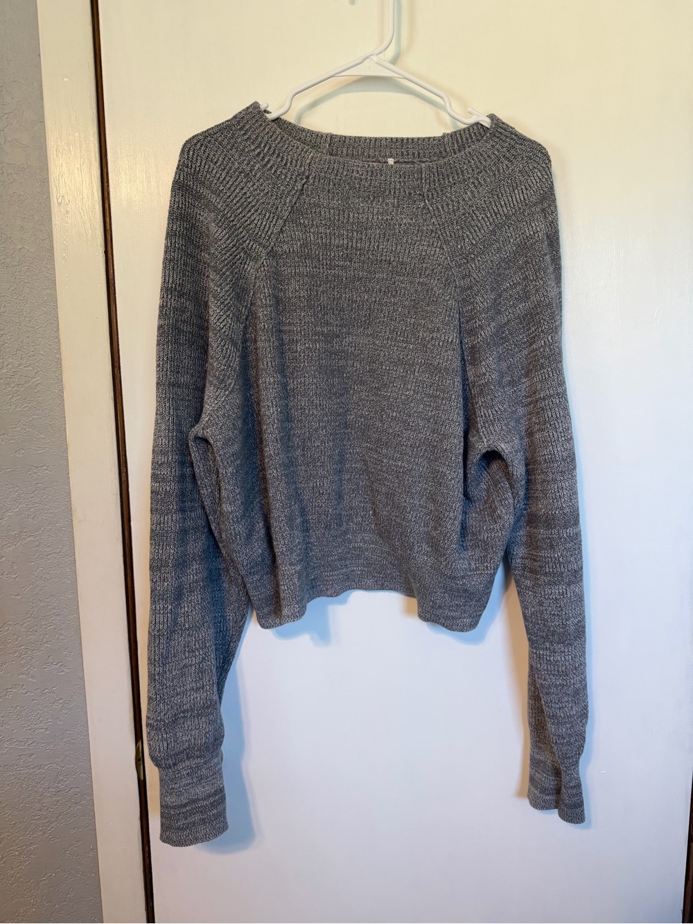 Free People Gray Crewneck Knit Sweater